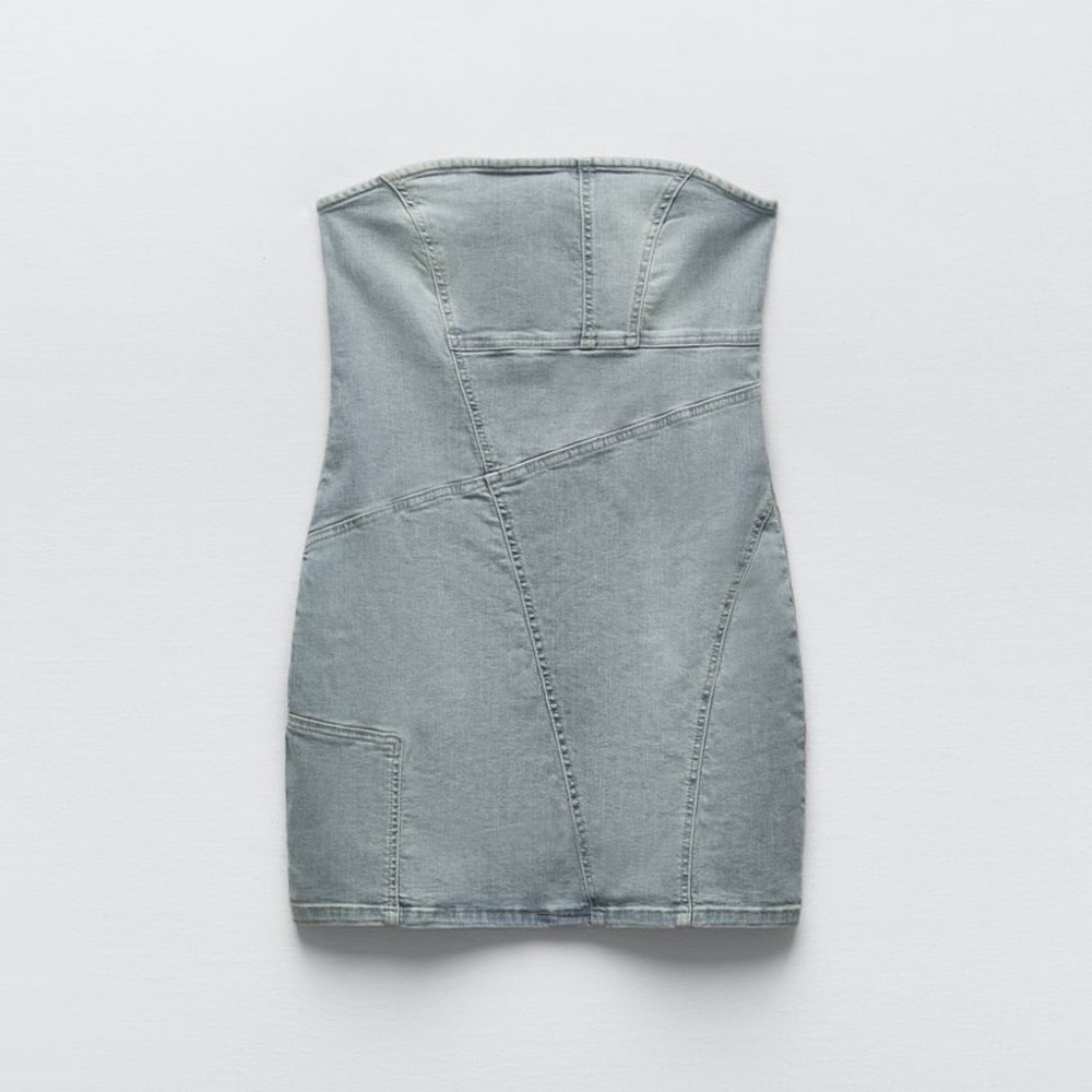 Zara STRAPLESS DENIM DRESS